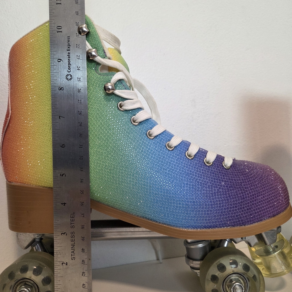 Cosmic Rainbow Pride Disco Retro Skates MultiColor Rhinestone Roller Skate sz13 - Picture 16 of 16